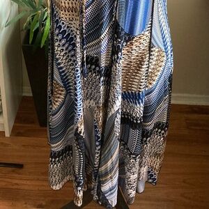 Blue, white, multicolored dress